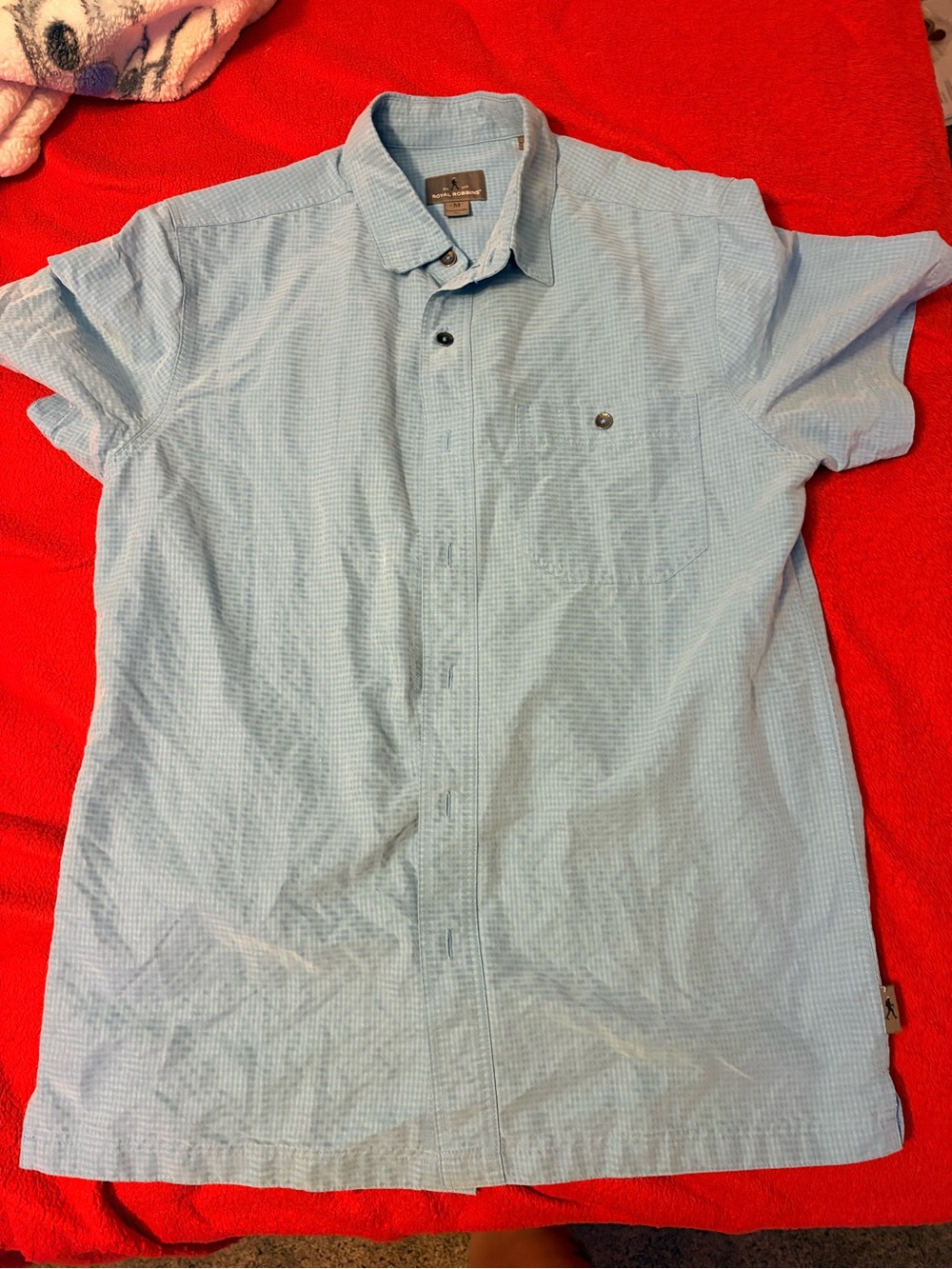 Royal Robbins Light Blue Short-Sleeve Button-Down Shirt